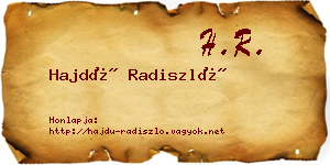 Hajdú Radiszló névjegykártya